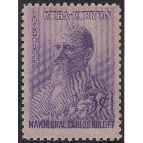 Cuba 287 1944 Mayor Gral. Carlos Roloff Sin Goma Cuba 287 1944 Mayor Gral. Carlos Roloff Sin Goma