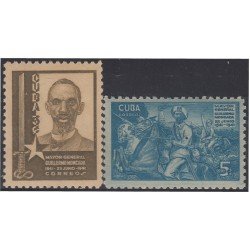 Cuba 267/68 1941 Mayor Gral Guillermo Moncada Sin Goma Cuba 267/68 1941 Mayor Gral Guillermo Moncada Sin Goma