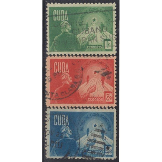 Cuba 277/79 1943 Retiro de Comunicaciones usados