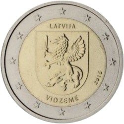 Letonia 2016 2 € euros conmemorativos Región de Vidzeme