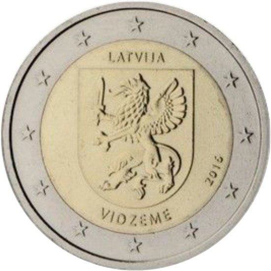 Letonia 2016 2 € euros conmemorativos Región de Vidzeme