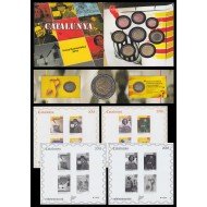 Catalunya Set Completo Pruebas Filatélicas Numismáticas Euros 2018 Llaç Groc Referèndum 1-O Catalunya Set Completo Pruebas Filatélicas Numismáticas Euros 2018 Llaç Groc Referèndum 1-O