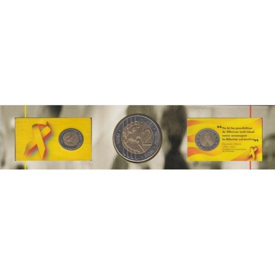 Catalunya Cartera moneda 2 Euros en prueba 2018 Llaç Groc Referèndum 1-O