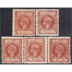 Cuba sellos impresos 31/34 1898 Alfonso XIII MH