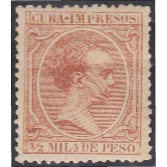 Cuba sellos impresos 7 1890 Alfonso XIII Sin goma