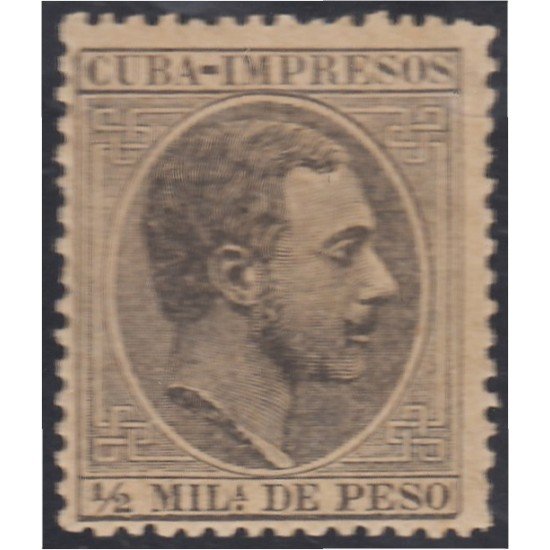 Cuba sellos impresos 1 1888 Alfonso XII MNH