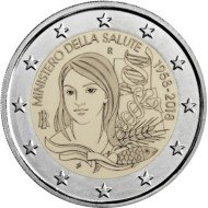 Italia 2018 2 € euros conmemorativos Ministerio de Salud 