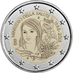 Italia 2018 2 € euros conmemorativos Ministerio de Salud Italia 2018 2 € euros conmemorativos Ministerio de Salud