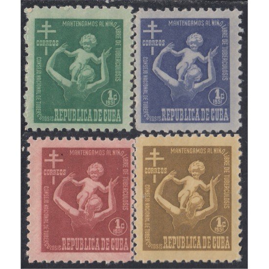 Cuba Beneficencia 11/14 1951 Consejo nacional de tuberculosis para la infancia Sin goma Cuba Beneficencia 11/14 1951 Consejo nacional de tuberculosis para la infancia Sin goma