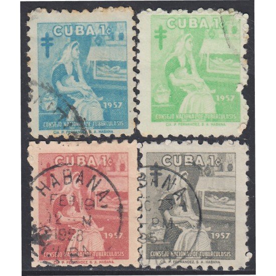 Cuba Beneficencia 32/35 1957 Consejo nacional de tuberculosis para la infancia usados