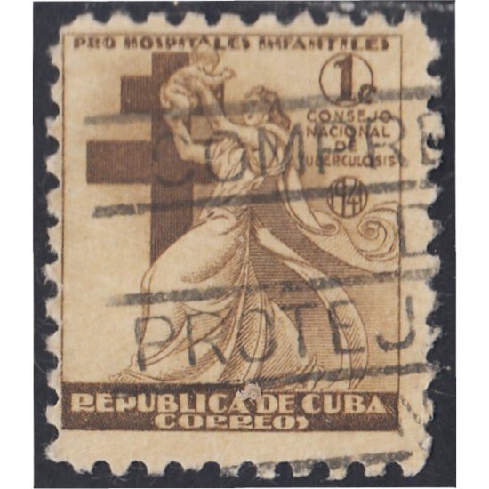 Cuba Beneficencia 4 1941 Consejo nacional de tuberculosis para la infancia usados