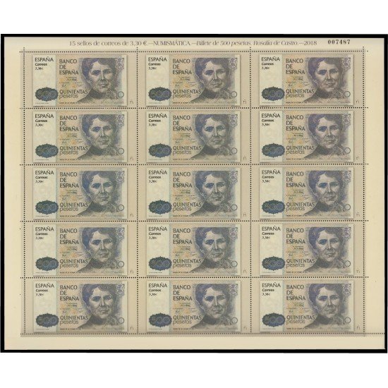 España Spain Minipliego 95i 2018 Banco de España billete 500 Pesetas 