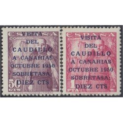 España Spain 1088/89 1951 General Franco Viaje Caudillo a Canarias MH