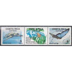 Costa Rica 497/99 1988 XVII Asamblea General Anual para la conservación de los Recursos Naturales Mariposa Rana Galápago MNH