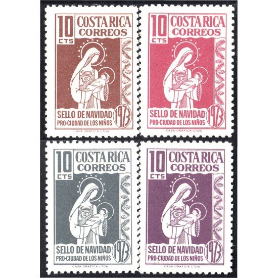 Costa Rica 313/16 1973 Sellos de navidad Pro Ciudad de los niños MNH