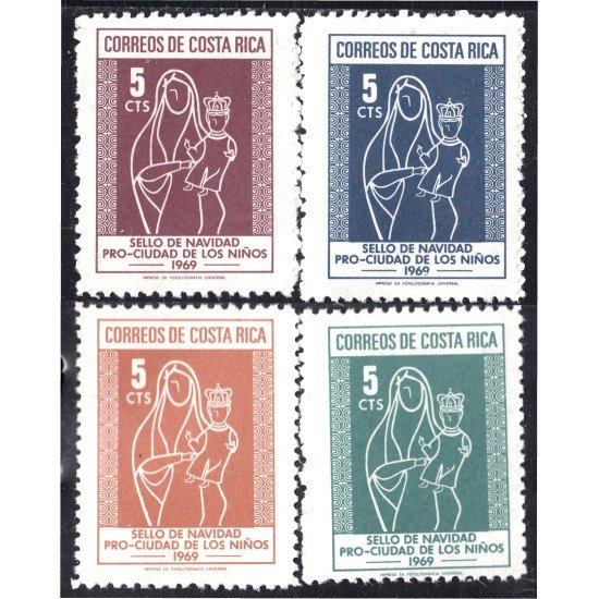Costa Rica 297/00 1969 Sellos de navidad Pro Ciudad de los niños MNH Costa Rica 297/00 1969 Sellos de navidad Pro Ciudad de los niños MNH