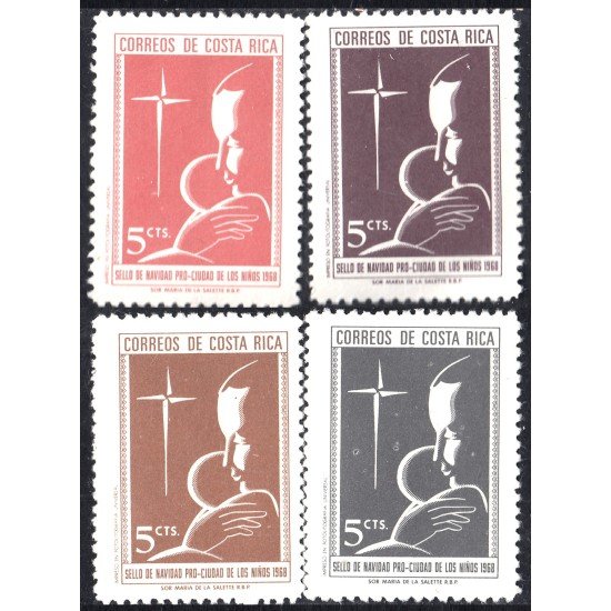 Costa Rica 286/89 1968 Sellos de navidad Pro Ciudad de los niños MNH