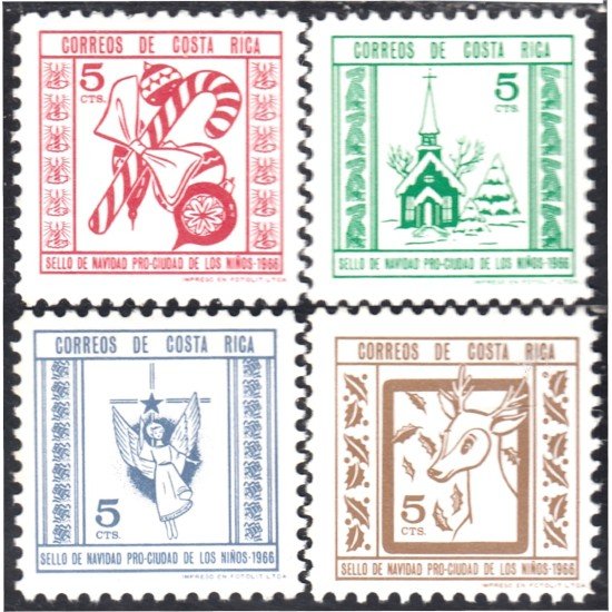 Costa Rica 277/80 1966 Sellos de navidad Pro Ciudad de los niños MNH