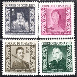 Costa Rica 247/50 1959 Sellos de navidad Christmas MNH