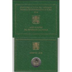 Vaticano 2018 Cartera Oficial Moneda 2 € euros Año europeo Patrimonio Cultural Vaticano 2018 Cartera Oficial Moneda 2 € euros Año europeo Patrimonio Cultural