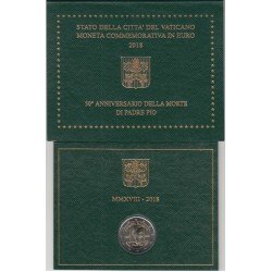 Vaticano 2018 Cartera Oficial Moneda 2 € euros Año europeo Padre Pio Vaticano 2018 Cartera Oficial Moneda 2 € euros Año europeo Padre Pio