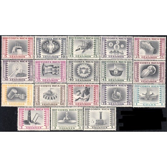 Costa Rica A- 225/43 1954 Industrias Nacionales MNH Costa Rica A- 225/43 1954 Industrias Nacionales MNH