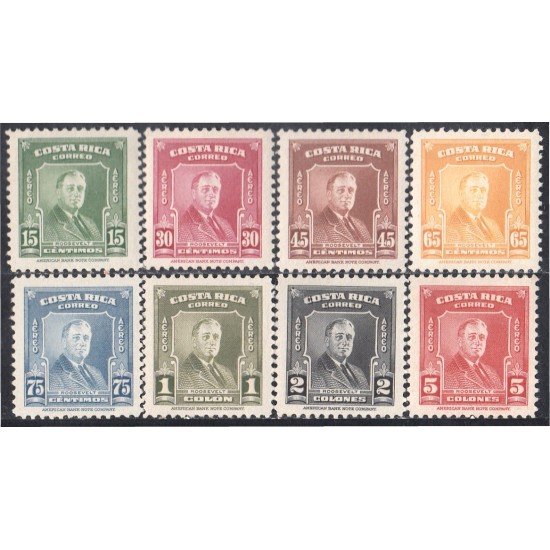Costa Rica A- 157/64 1947 Presidente Roosevelt MNH Costa Rica A- 157/64 1947 Presidente Roosevelt MNH