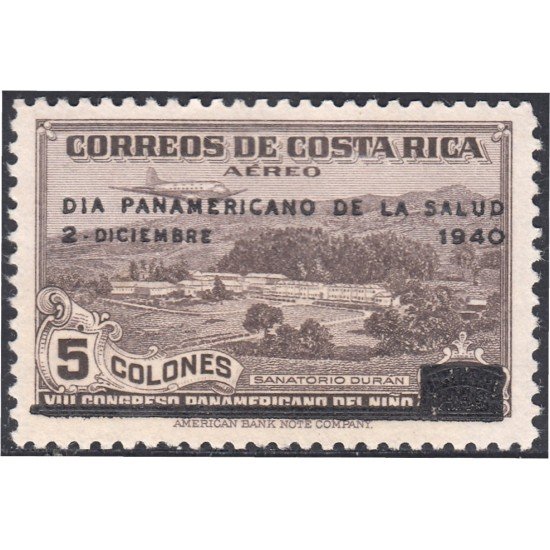 Costa Rica A- 44H 1940 Sanatorio Durán MNH Costa Rica A- 44H 1940 Sanatorio Durán MNH