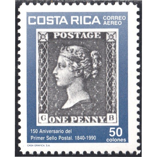 Costa Rica A- 897 1990 150º Aniversario del 1º sello postal MNH Costa Rica A- 897 1990 150º Aniversario del 1º sello postal MNH