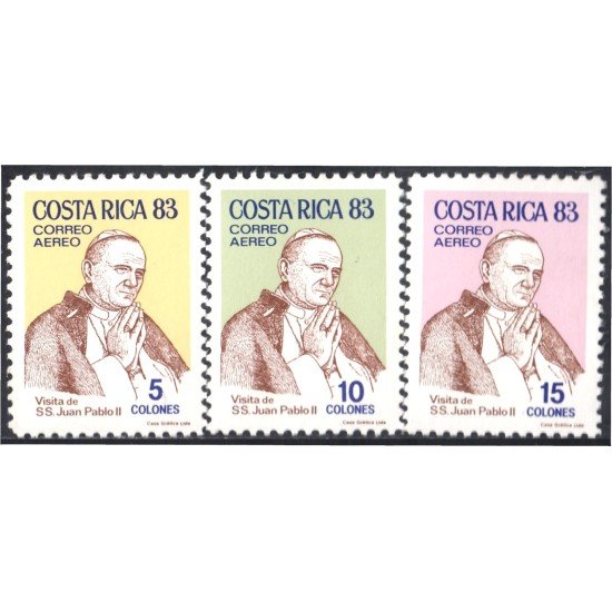 Costa Rica A- 885/87 1983 S.S Juan Pablo II MNH Costa Rica A- 885/87 1983 S.S Juan Pablo II MNH