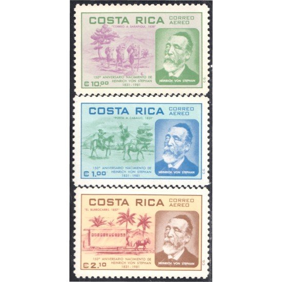Costa Rica A- 812/14 1981 Heinrich Vn Stephan MNH Costa Rica A- 812/14 1981 Heinrich Vn Stephan MNH