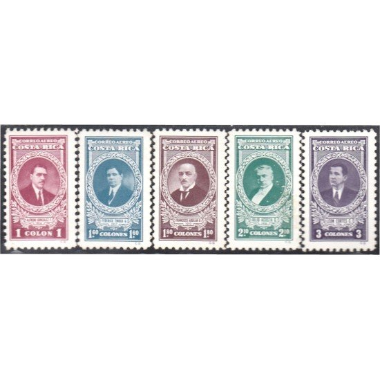 Costa Rica A- 772/76 1980 Francisco Aguilar Julio Acosta León Cortés MNH