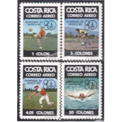 Costa Rica A- 764/67 1980 Olimpiada Moscú Ciclismo Fútbol Béisbol Natación MNH