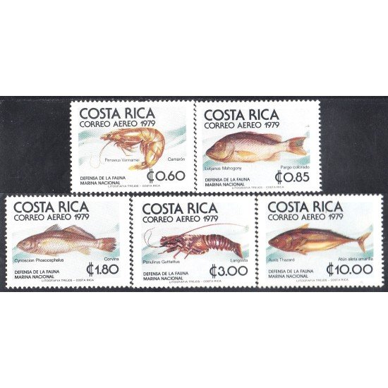 Costa Rica A- 722/26 1979 Defensa de la fauna Marina Nacional MNH Costa Rica A- 722/26 1979 Defensa de la fauna Marina Nacional MNH