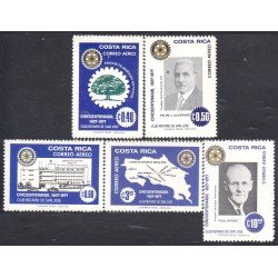 Costa Rica A- 670/74 1977 50 Años del Club Rotario de San José MNH Costa Rica A- 670/74 1977 50 Años del Club Rotario de San José MNH