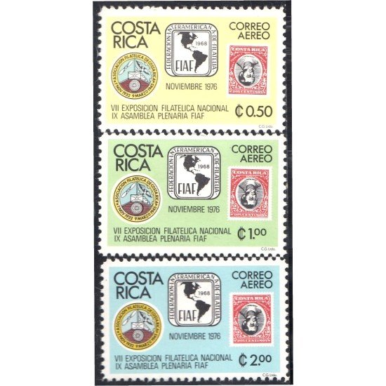 Costa Rica A- 655/57 1976 VII Exposición filatélica nacional MNH