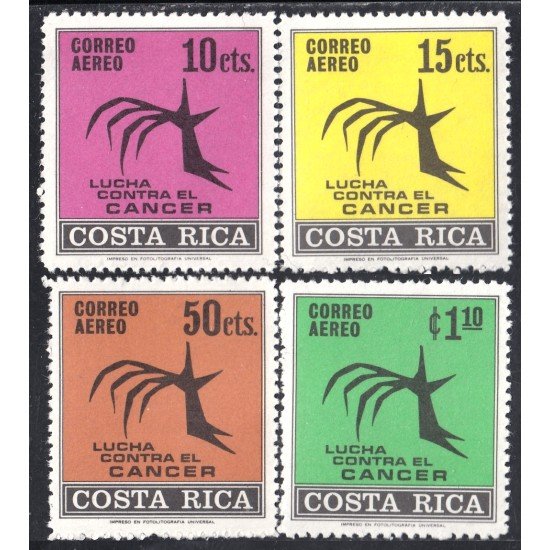 Costa Rica A- 489/92 1970 Lucha contra el Cáncer MNH