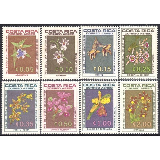 Costa Rica A- 435/42 1967 Flores Flowers Orquídeas MNH