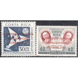 Costa Rica A- 335/36 1962 Satélite de Comunicaciones Cleto González Ricardo Jiménez MNH  