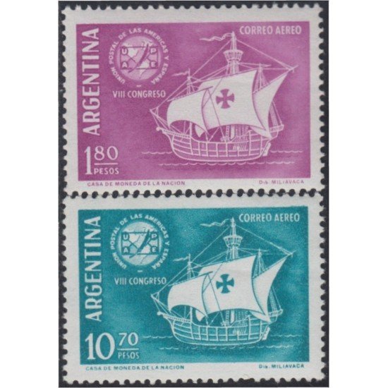 Argentina A- 76/77 1960 8° Congreso de la Unión Postal entre América y España MNH