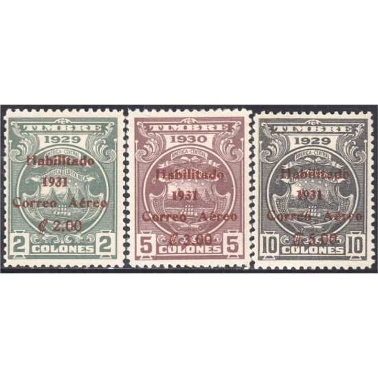 Costa Rica A- 10/12 1931 Timbres fiscales de 1929/30 MH 