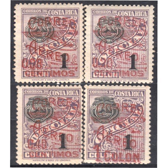 Costa Rica A- 2/5 1930  Timbres de servicio de 1926 MH