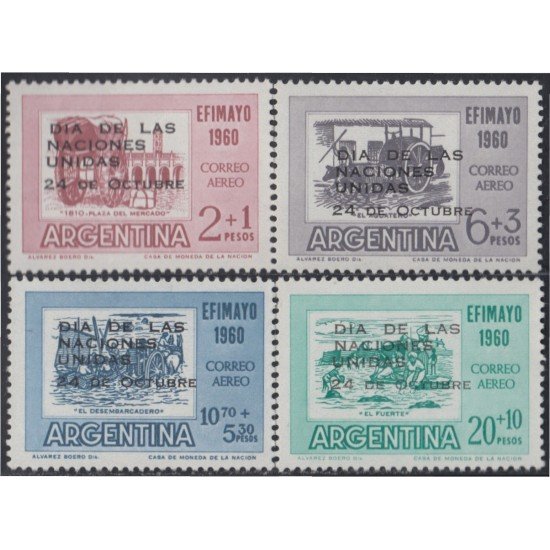 Argentina A- 78/81 1960 Día de las Naciones Unidas MNH