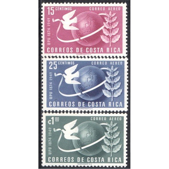 FL1/FAU3 Costa Rica A- 185/87 1949 75º Aniversario de la UPU MH