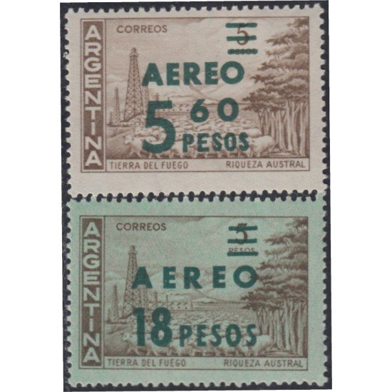 Argentina A- 86/87 1962 Sello n° 606 con papel tintado MNH Argentina A- 86/87 1962 Sello n° 606 con papel tintado MNH
