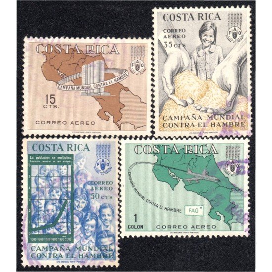 Costa Rica A- 393/96 1965 Campaña mundial contra el hambre usados