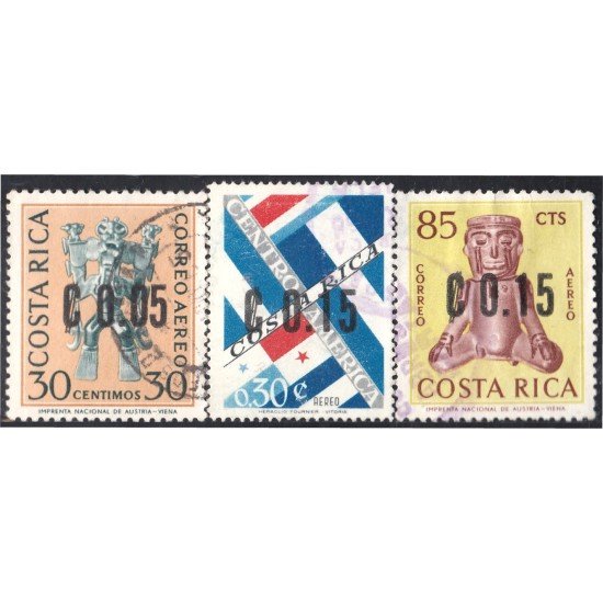 Costa Rica A- 388/90 1964 Arte Precolombino usados