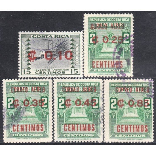 Costa Rica A- 337/41 1962 Industrias Nacionales Monumento usados