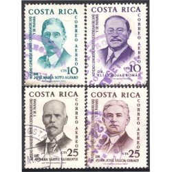 Costa Rica A- 327/30 1961 Médicos José María Alfaro Elías Rojas Andrés Saenz usados