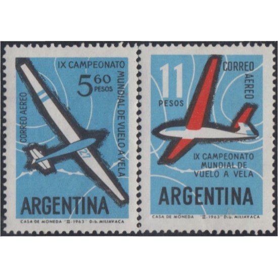 Argentina A- 89/90 1963 9° Campeonato de de planeadores MNH Argentina A- 89/90 1963 9° Campeonato de de planeadores MNH